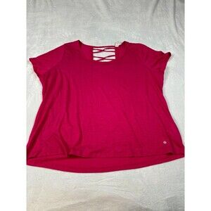 Bally Total Fitness Athletic Fusia Red Short Sleeve T-shirt plus size 2x